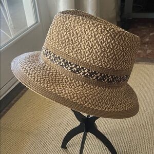 Eric Javits Tan and Brown Woven Hat